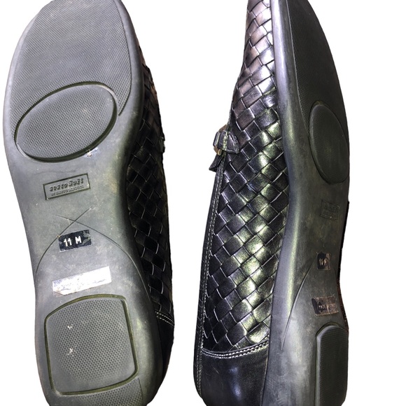 Sesto MEUCCI Black Woven Leather Slip On Shoes Size 11M - Picture 7 of 14